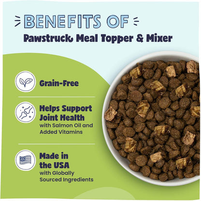 Air dried real beef dog food topper chunks displaying healthy slow cooked texture