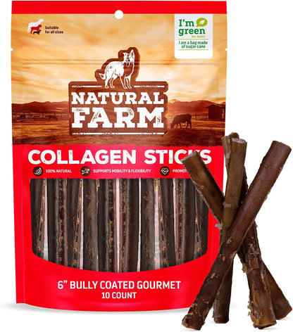 Natural Farm Bully Coated Gourmet Collagen Sticks (4 Inch, 25 Pack) - Real Bully Beef Coated, 95% Natural Collagen Dog Chews, Supports Healthy Joints, Skin & Coat - Best for Small & Medium Dogs - Image 14