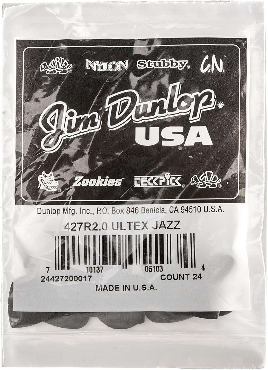 Jim Dunlop Ultex Jazz III two millimeter thick pick showcasing the durable material texture