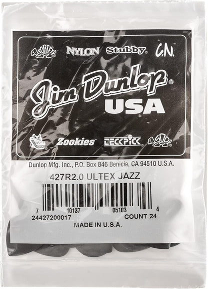 Jim Dunlop Ultex Jazz III two millimeter thick pick showcasing the durable material texture
