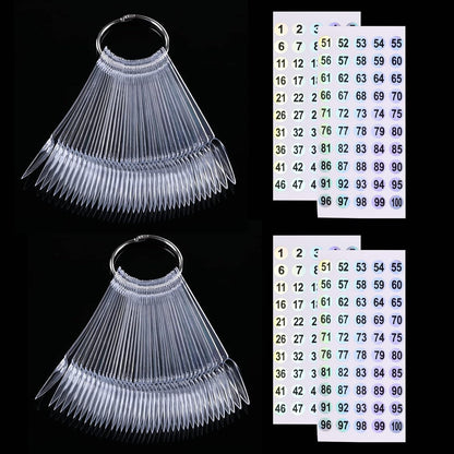 Urgino 100 piece nail swatch sticks front view with metal ring
