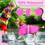 High visibility reflective pet poncho for safe walking in dark or bad weather