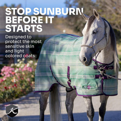 Authentic Kensington Textilene mini horse cover showing full body protective fit