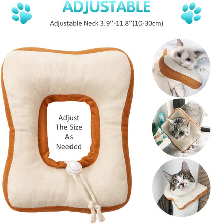 Soft cotton Elizabethan cat cone with adjustable drawstring for kittens close up