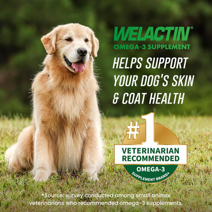 Nutramax Laboratories Welactin dog fish oil capsules for skin and coat care.