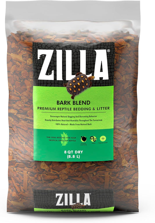 Zilla Reptile Terrarium Bedding Substrate Bark Blend front view pack of eight quarts