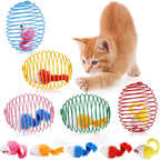 Jecery 5 Pcs Cat Spring Balls Toys Stretchable Rolling Balls Colorful Playful Coils Interactive Action Toy Caged Rats for Kitten Pet Supplies (Mouse,Multicolor) - Image 10