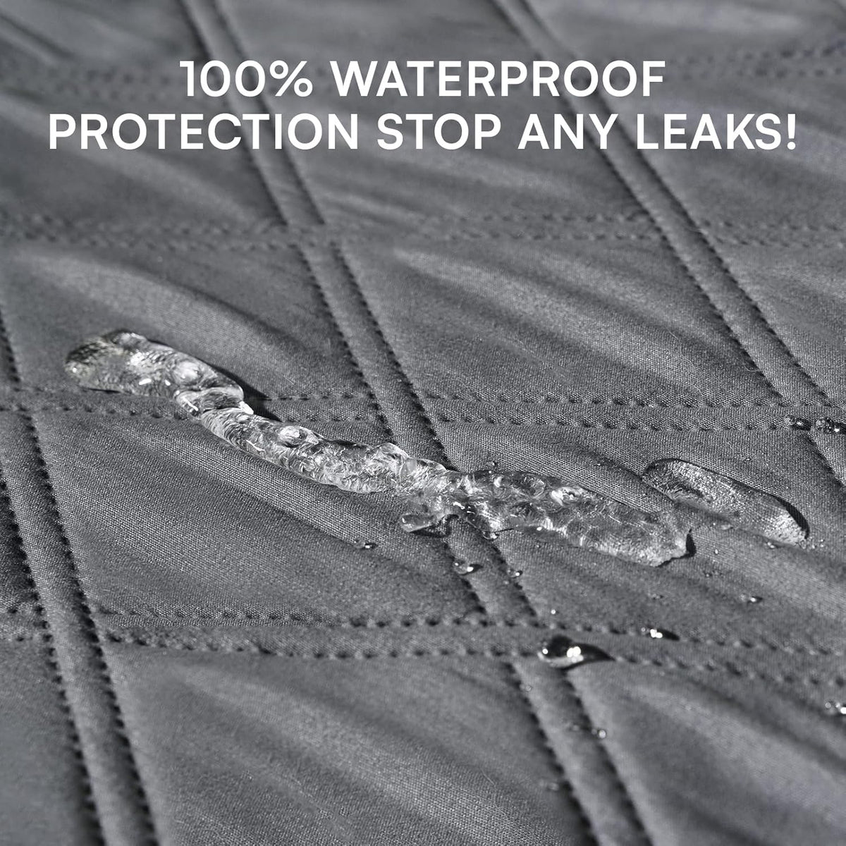 Close up view of the quilted diamond pattern on the Luciphia pet furniture protector.
