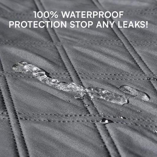Close up view of the quilted diamond pattern on the Luciphia pet furniture protector.
