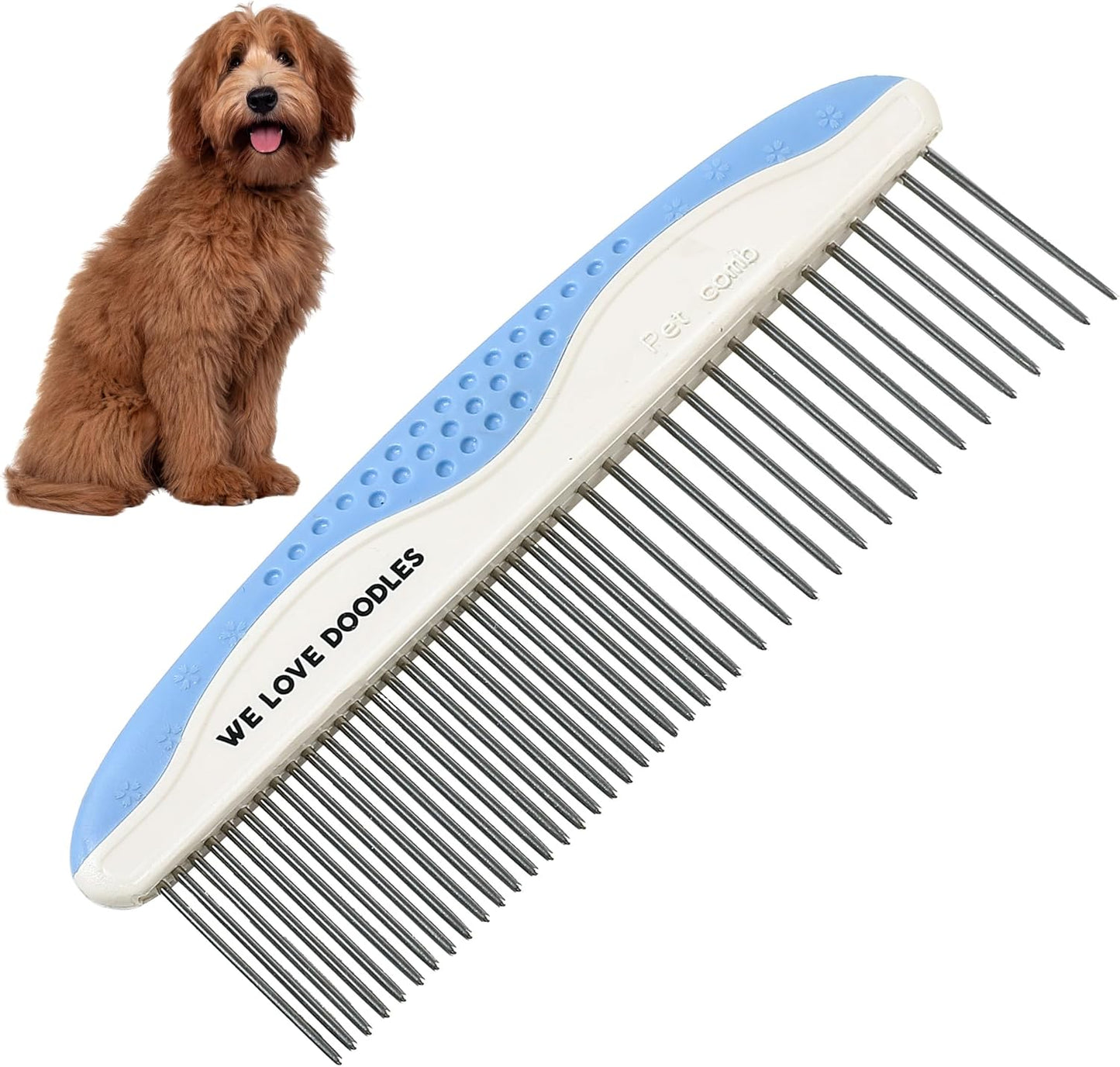 Metal Dog Combs for Grooming Matting, Doodle Brush, Dematting Pet Comb, Grooming Tools, Detangler Brush, Dematting Tools for Dogs, 2 Pack - Image 10