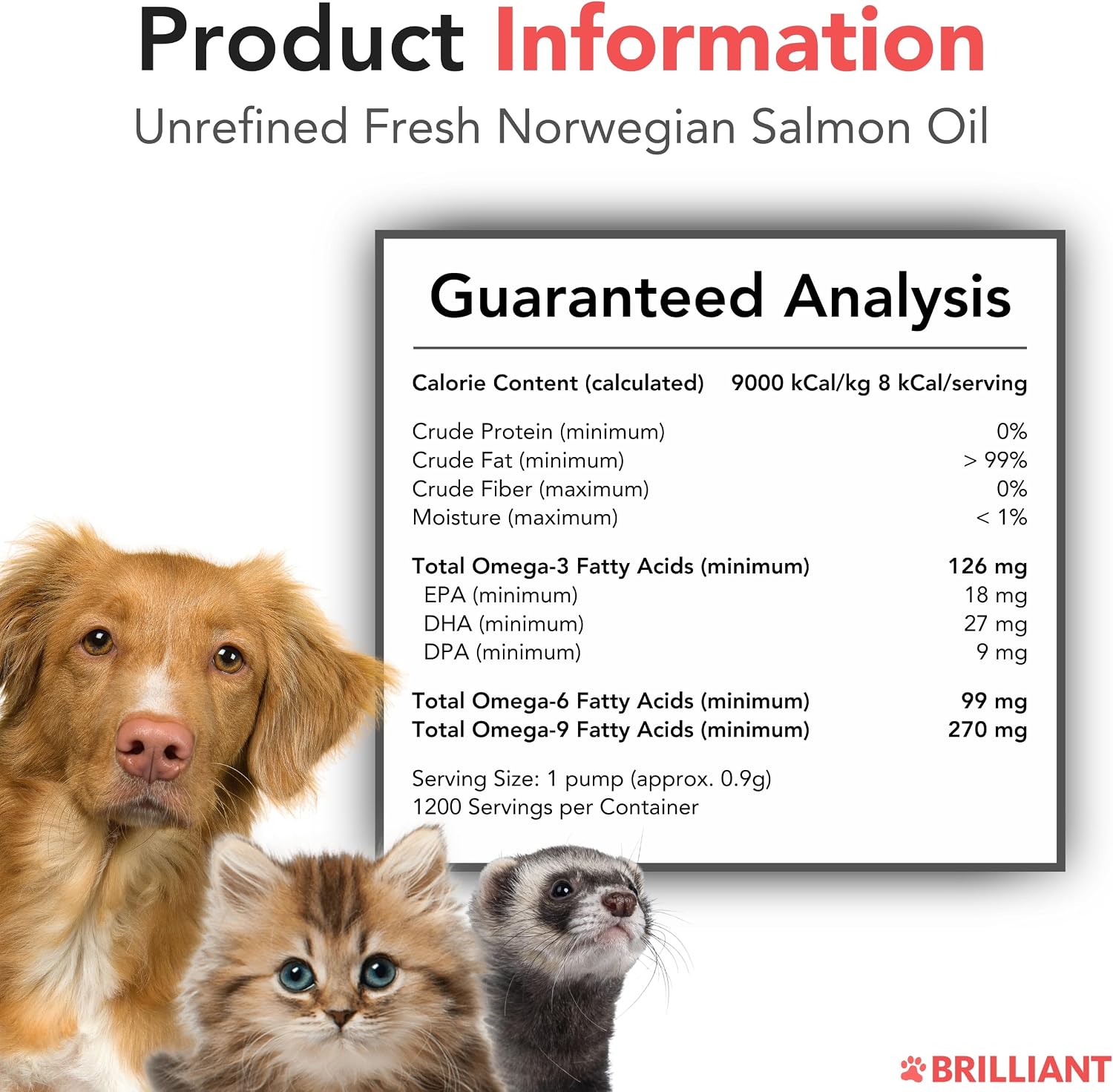 Brilliant Salmon Oil for pets orange colored fresh fish oil liquid profile