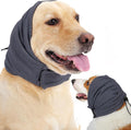 Tiagoboo dog calming hoodie grey color front view on a relaxed pet