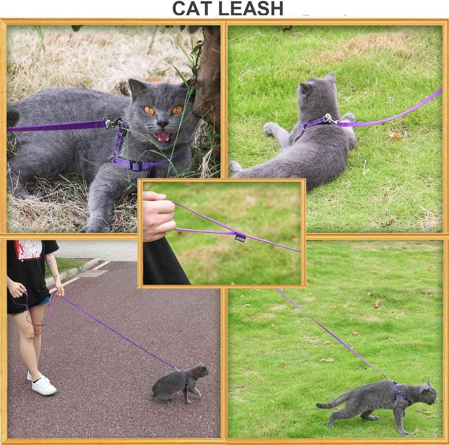 Classic style purple dog leash loop handle grip layout