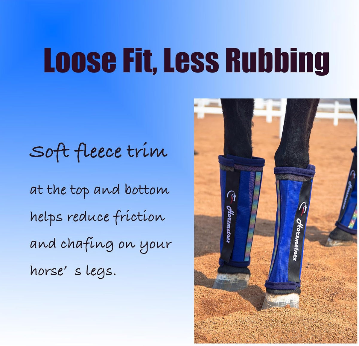 Horzmetnex fine mesh equine leggings set of 4 laid out to show reinforced support bar stitching.