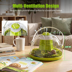 Round Transparent Snail Terrarium Kit, Small Animal Carrier with Removable Base, Portable Bug Observation Box for Outdoor Exploration, Educational Insect Habitat for Kids - Image 5