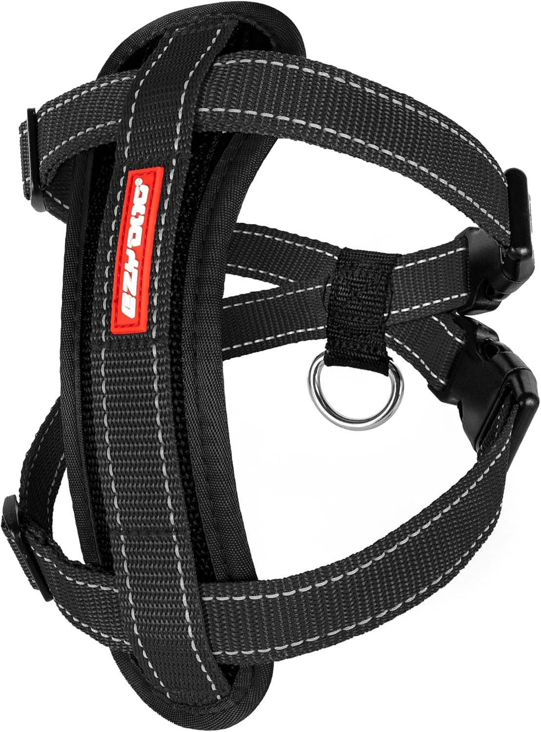 EzyDog Chest Plate No Pull Dog Harness front view black