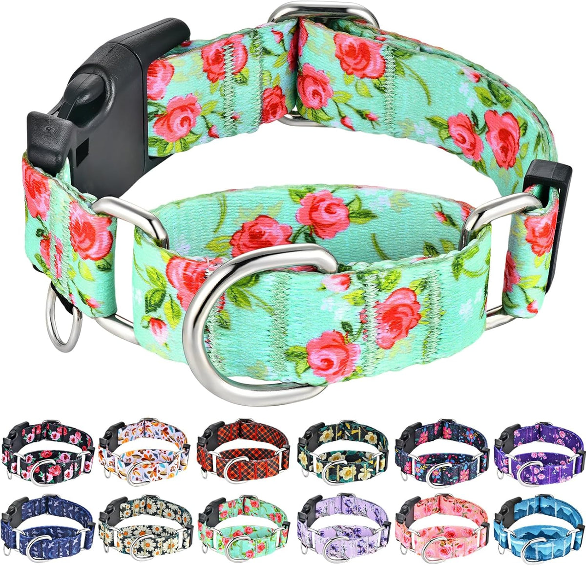 Martingale Collar for Dogs with Buckle Shark Dog Collar Adjustable Soft Nylon Boy Dog Collars for Large Dogs, Deep Blue Shark - Image 12