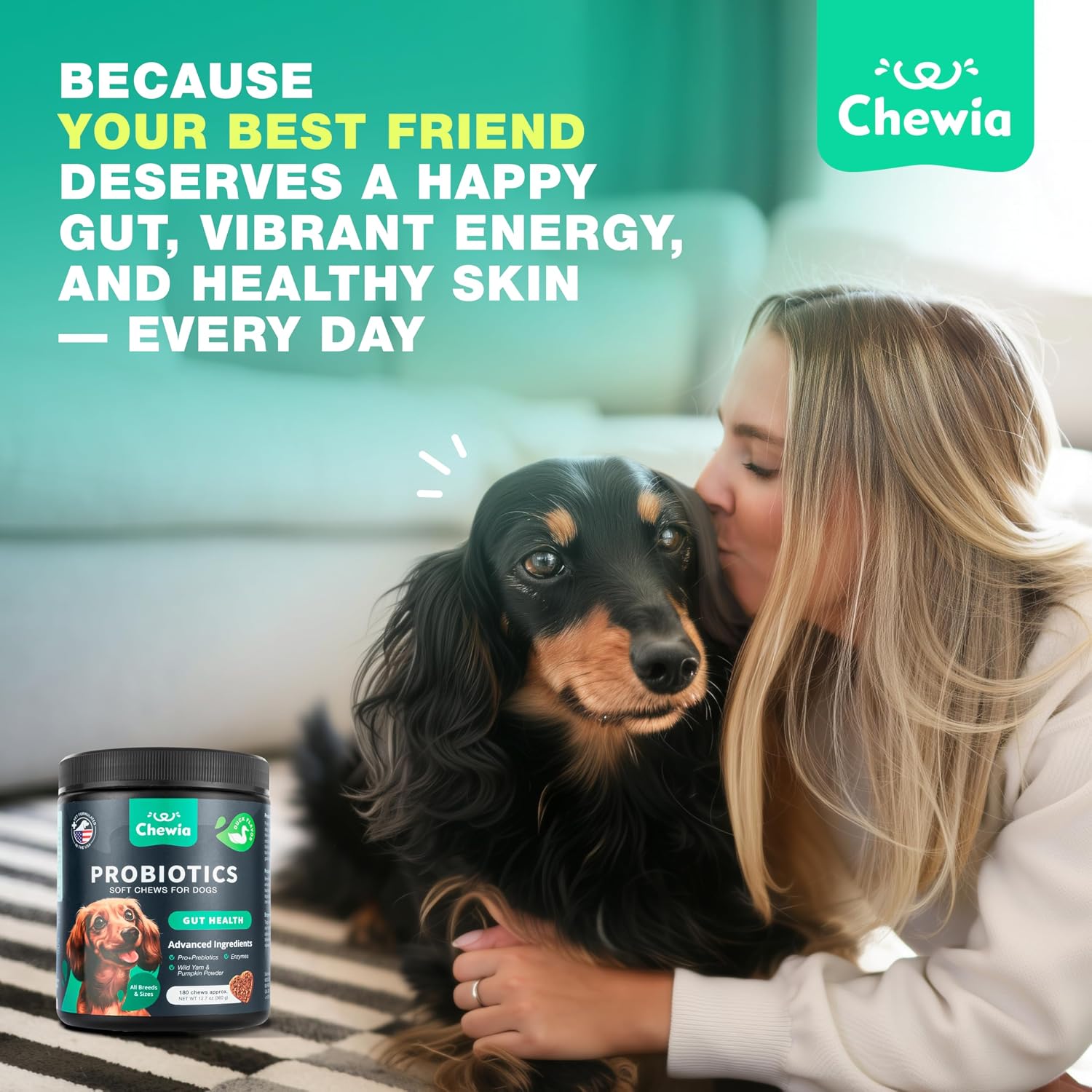 Probiotics for Dogs Gut Health, Digestion, Immunity, Yeast Balance, Itchy Skin, Allergies Support - Dog Probiotic Chews with Digestive Enzymes for Gut Flora- Soft Treats with Pumpkin and Yeast Powder - Image 9