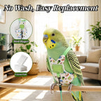 Bird Diapers with Flying Leash, Bird Harness Flight Suits Diapers Parrot Nappy with Waterproof Inner Layer Cute Urine Wet Suit Costume for Cockatiel Conure Budgie Macaw Parakeet-Blue,L - Image 6