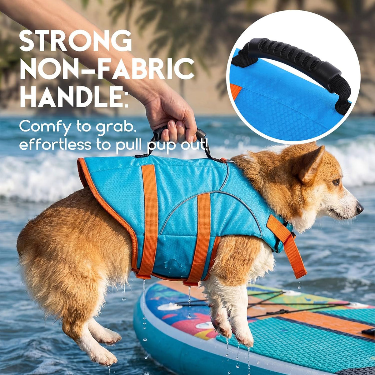 ASENKU extra large dog swim jacket quick release buckle assembly