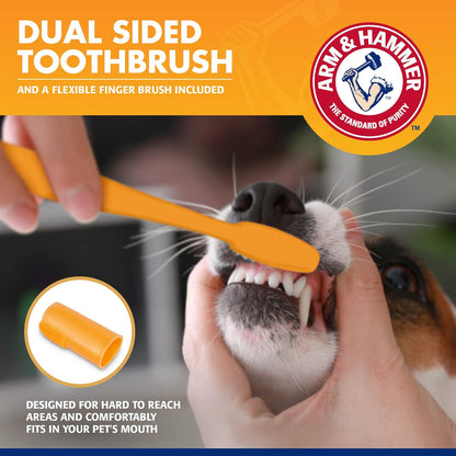 Dual-headed dog toothbrush for dental cleaning