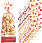 Blulu 100 Pieces Dog Treat Bags Puppy Party Favor Pet Paw Cone Cellophane Bags Candy Heat SealableDog Paw Gift with 100 Pieces Silver Twist Ties for Pet Cat Treat Party Favor(Black) - Image 9