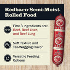 Redbarn beef recipe dog food roll packaging