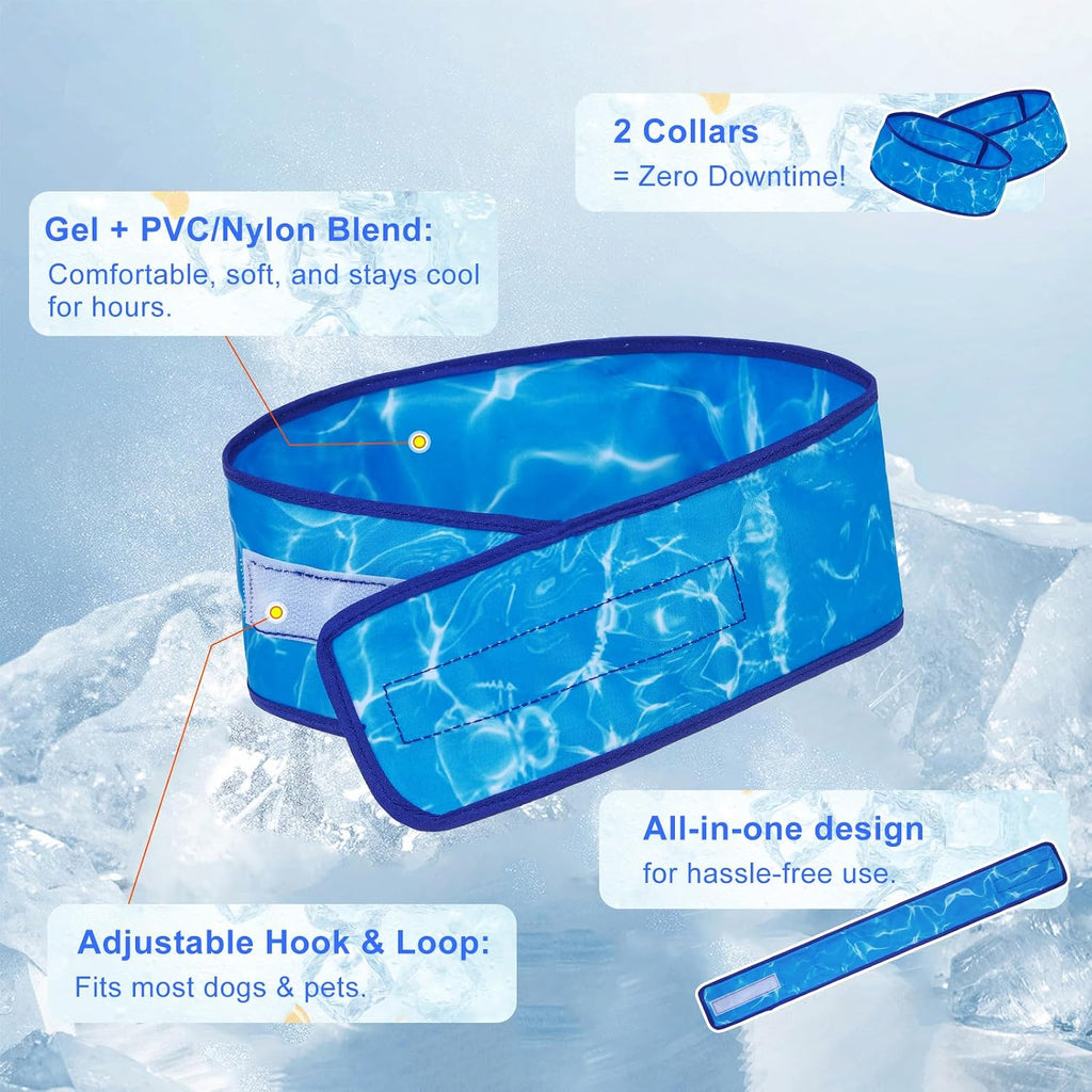 Water ripple pattern dog cooling neck band for summer walks