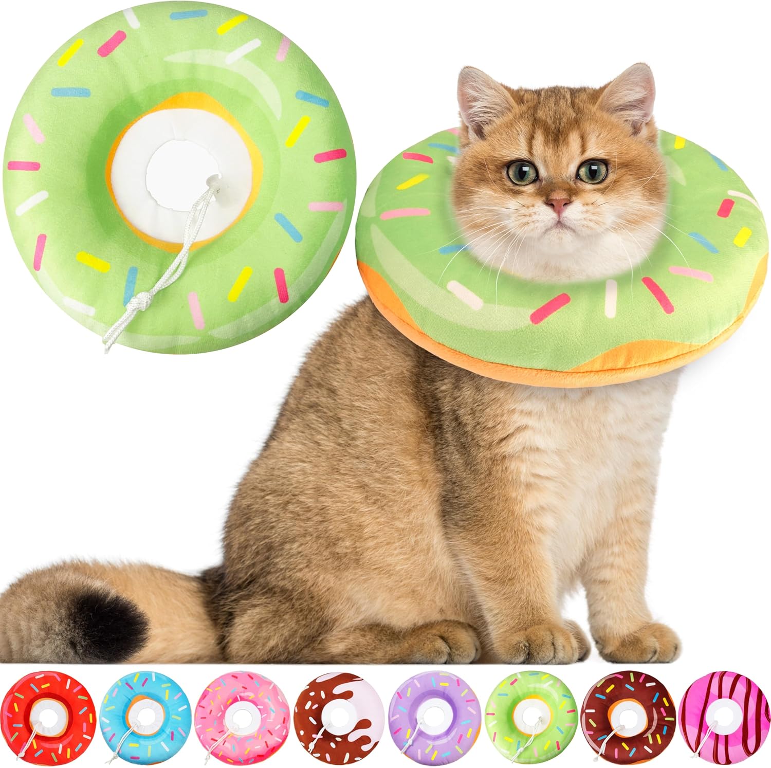 Hpetppy Cat Cone Collar Soft, Cat Recovery Collar for Wound Healing Cute Donut Adjustable Kitten Cones to Stop Licking Comfortable Lightweight Neck Elizabethan Collars for Kittens After Surgery - Image 14