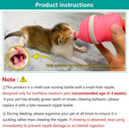 Close up view of the soft silicone pacifier nipple on the YeulYuuri puppy nursing bottle.