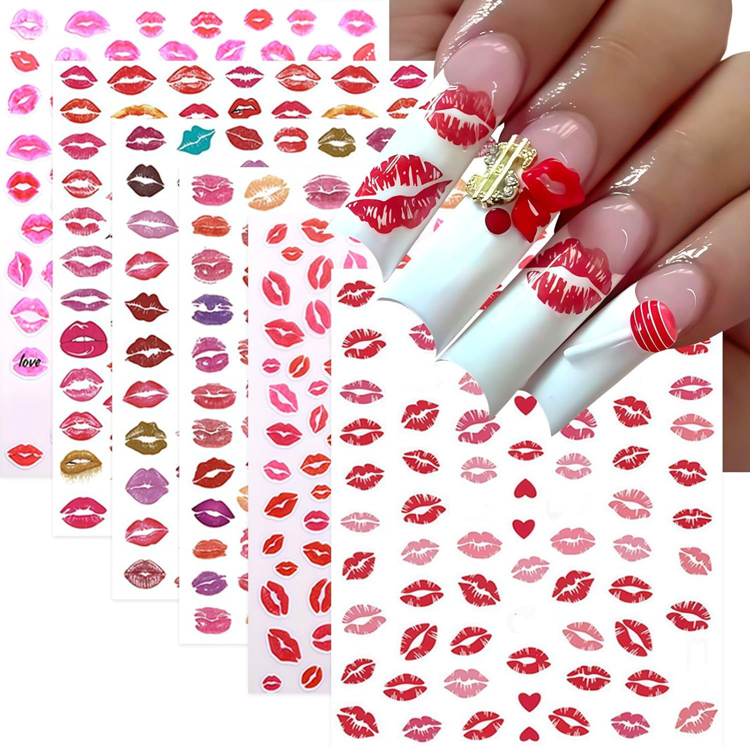 Hoxieya Valentine's Day nail art stickers front view