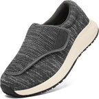 HOMASS Diabetic Shoes front view adjustable gray walking footwear.
