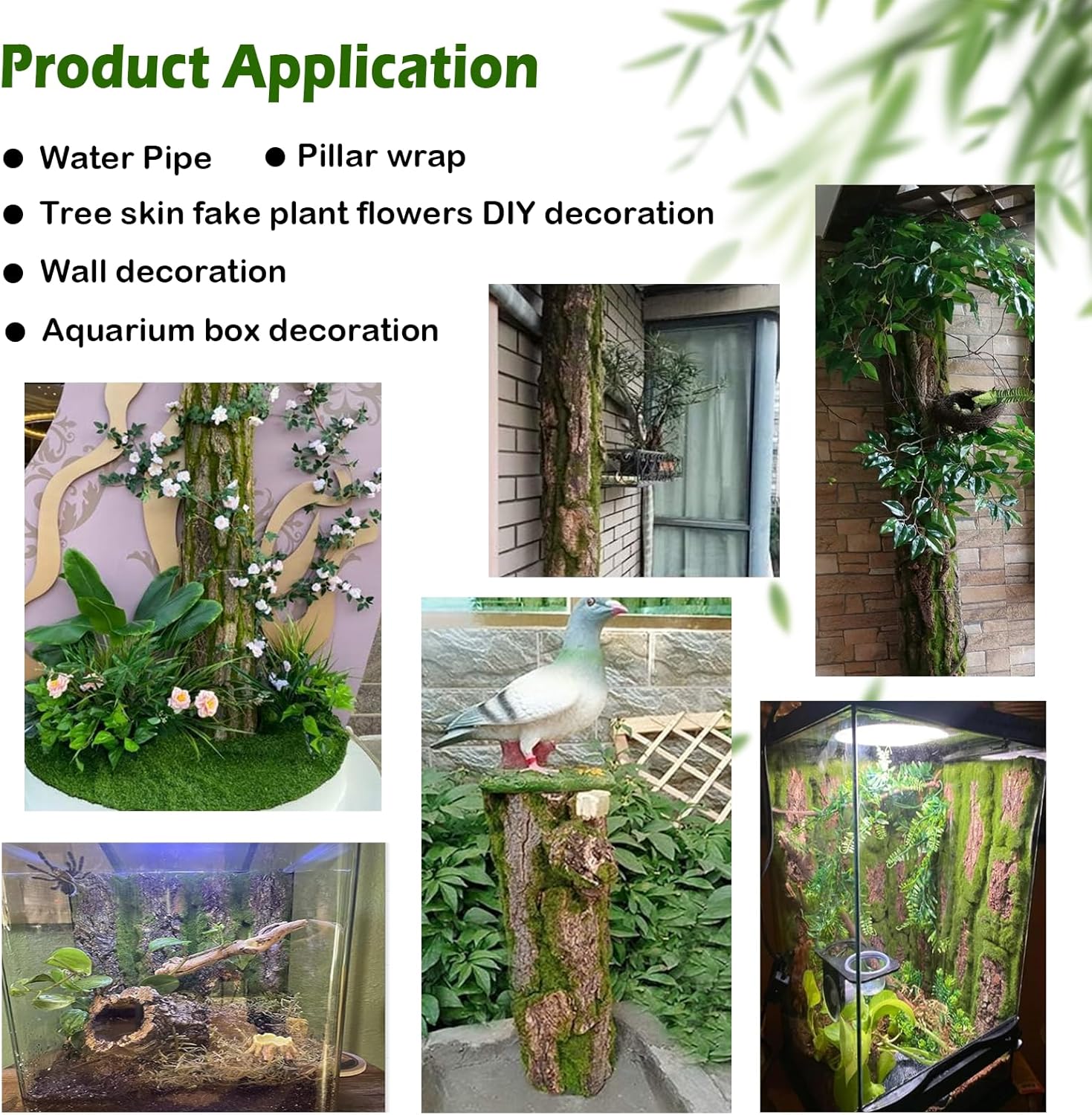 Three dimensional artificial moss wall backdrop for reptile enclosures and lizard tanks
