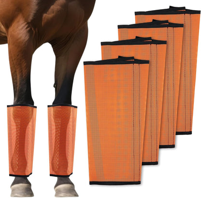 Mesh Horse Fly Boots Set of 4 - Loose Fitting Breathable Leggings for Horses, Adjustable Anti-Stomping Leg Wraps, Stay-Up No-Slip Design for All 4 Legs (Green) - Image 12