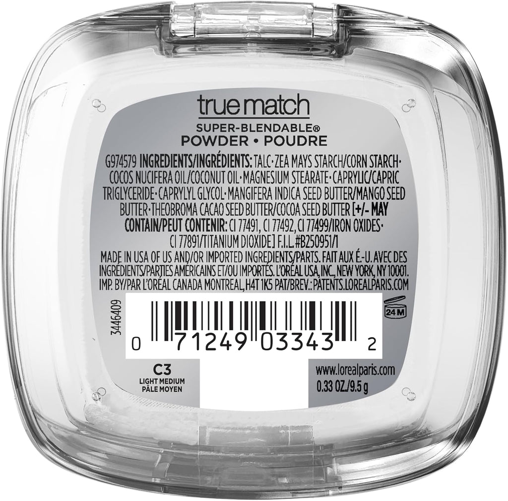 L'Oreal Paris USA imported beauty products True Match powder packaging