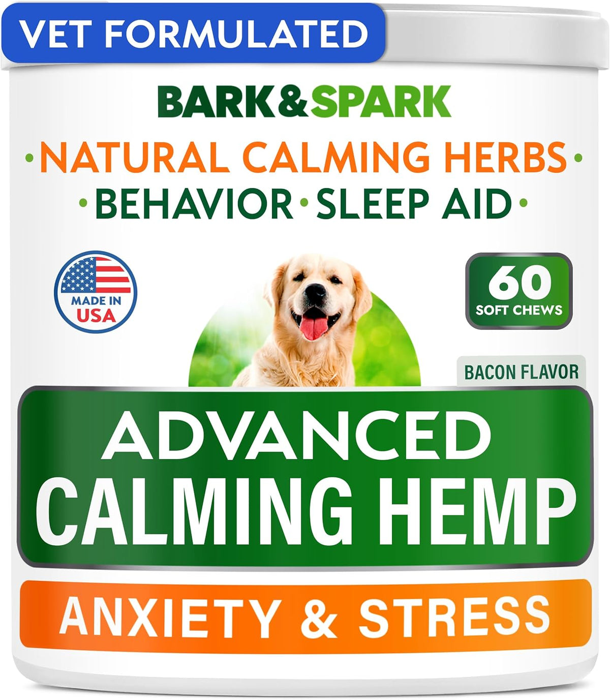 Barbecue flavored dog calming treats 120 count container