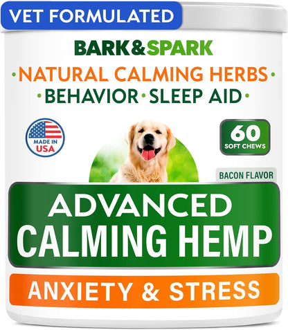 Barbecue flavored dog calming treats 120 count container