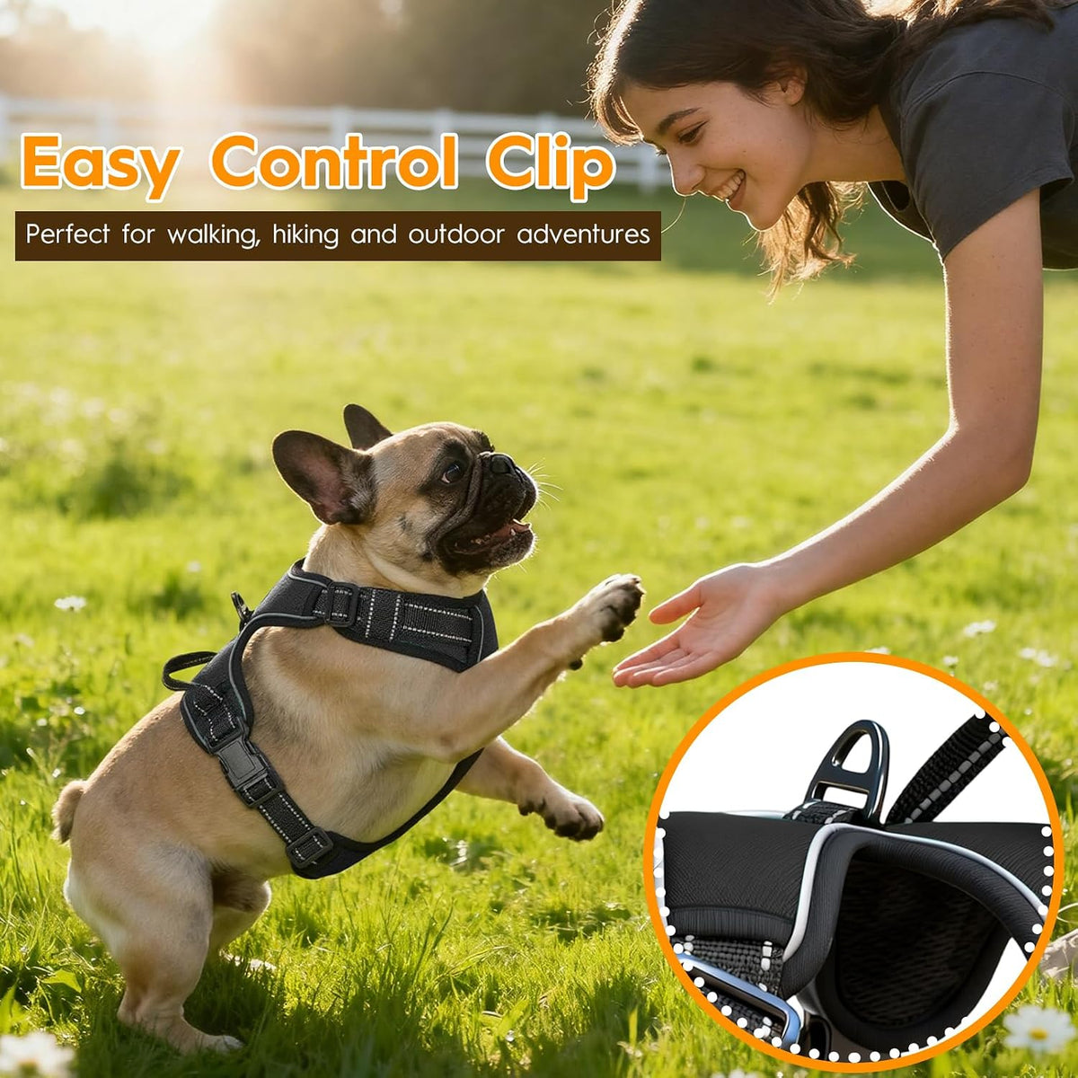 Zero Zoo reflective dog vest side view detailing the adjustable straps