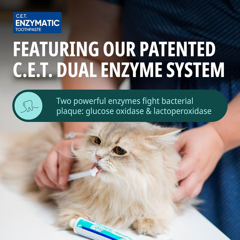 Poultry flavored enzymatic toothpaste for dogs and cats