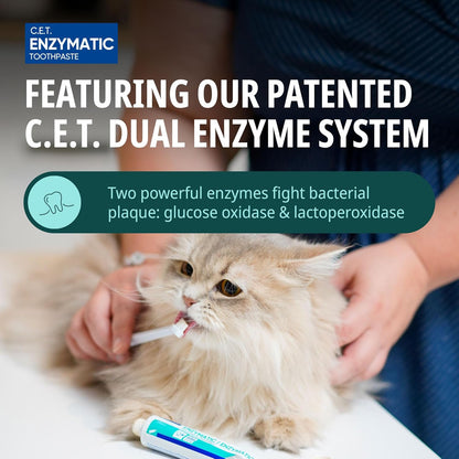 Poultry flavored enzymatic toothpaste for dogs and cats