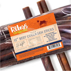 Packaging detail of Rileys raw hide free dog treats