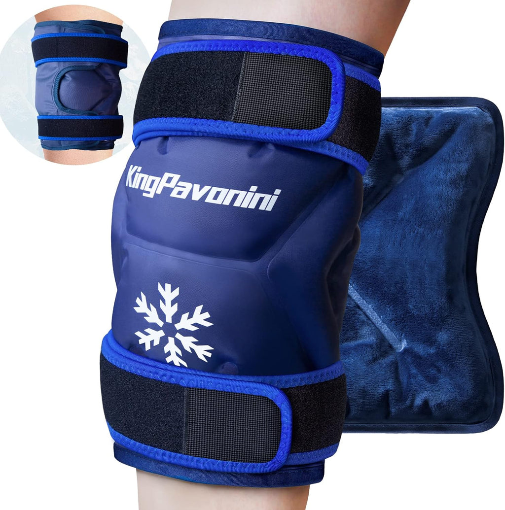 KingPavonini XXL Knee Ice Pack wrap front view blue