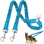 Adjustable dual leash system for small dogs in pink