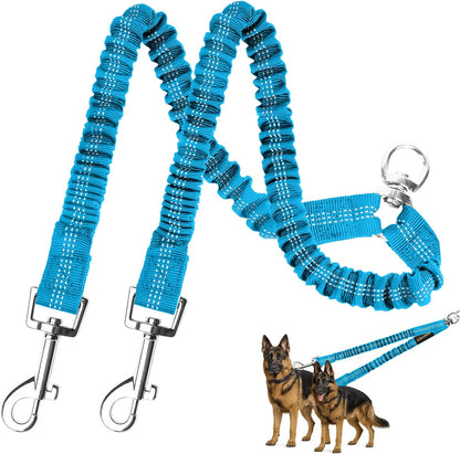 Heavy duty coupler configuration on authentic imported double pet leash