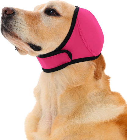 Meifsou Dog Head Wrap - Quiet Ears for Anxiety, Waterproof Dog Calming Hood, No Shake Ear Cover Snoods for Thunder, Lightning, Fireworks, Grooming, Polyester and SBR Diving Fabric, Dark Grey, Large - Image 9