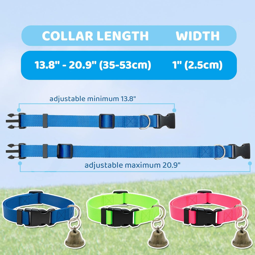 Aluzaemo adjustable livestock neck strap with close up of the loud bronze grazing copper bell accessory.