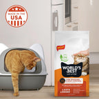 Diagram showing flushable cat litter convenience