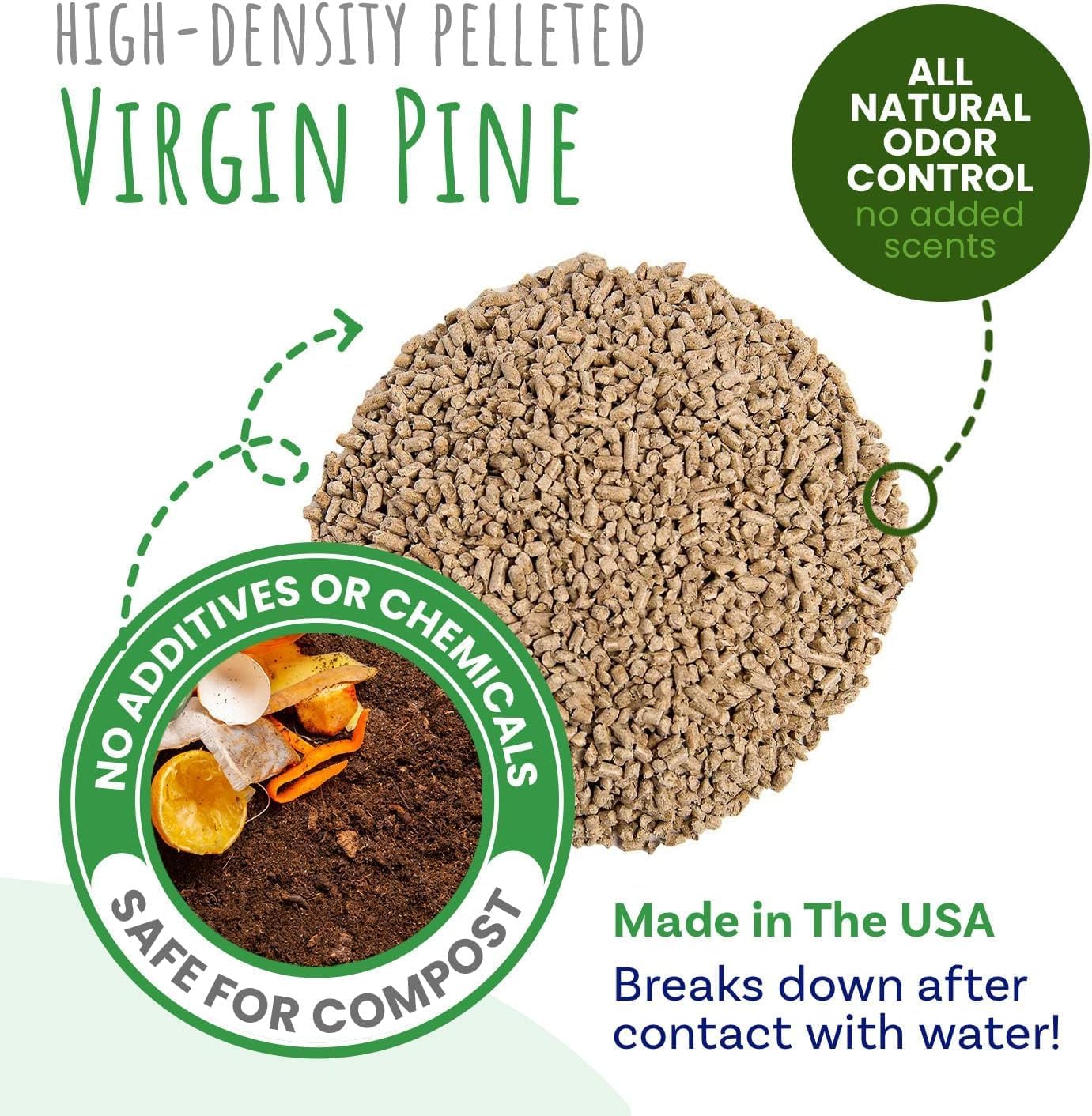 Natural pine wood pellets for small animals litter box