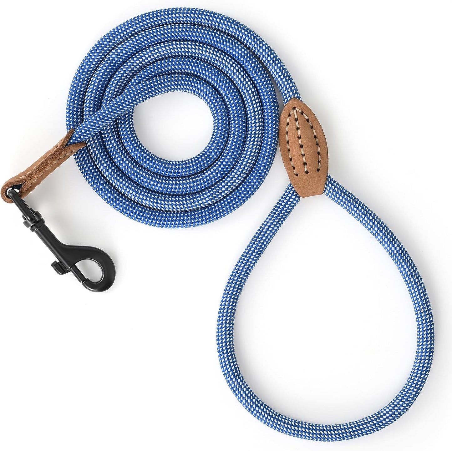 Mile High Life Rope Leash with Genuine Leather Connection, 6 FT/5 FT/4 FT, Heavy Duty Leash for Medium & Large Dogs (Brown, 48 Inch) - Image 13