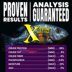 Xtreme Aquatic Foods fish food container top lid and seal packaging detail